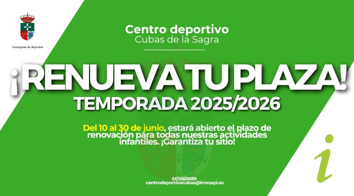 ¡Reserva tu plaza para la temporada 2025/26!