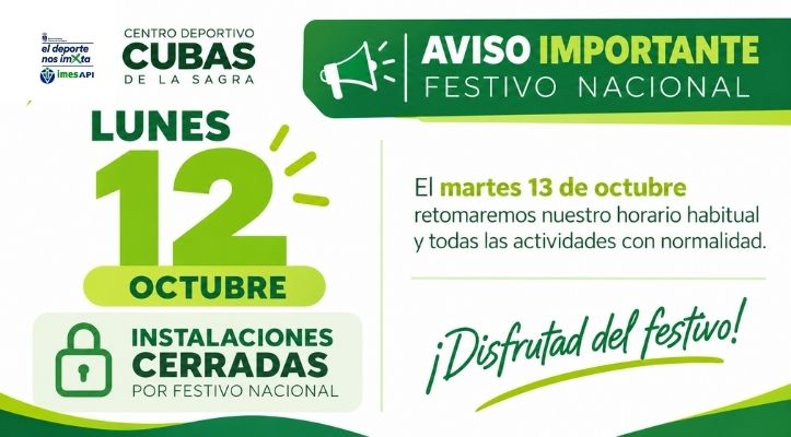 📢 AVISO IMPORTANTE | FESTIVO NACIONAL