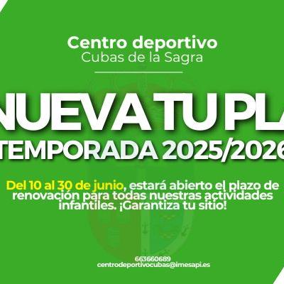 ¡Reserva tu plaza para la temporada 2025/26!