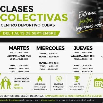 Clases colectivas en Cubas de la Sagra | ¡Volvemos el 1 de septiembre!