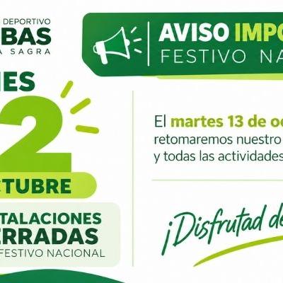 📢 AVISO IMPORTANTE | FESTIVO NACIONAL
